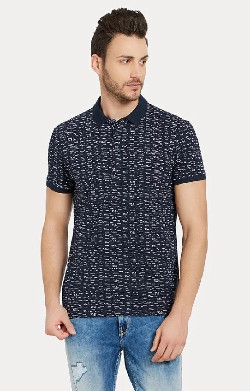 Weekend Shopping Bliss Spykar Blue Cotton Slim Fit T-Shirt For Men