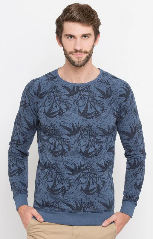 Unwind with Weekend Discounts Spykar Men Blue Cotton Slim Fit Round Neck T-Shirt