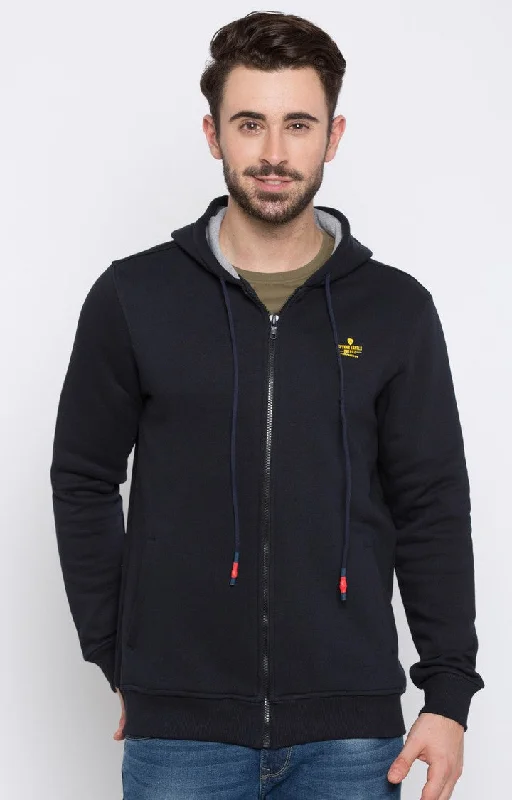 Unbeatable Prices Spykar Men Blue Cotton Slim Fit Hooded T-Shirt