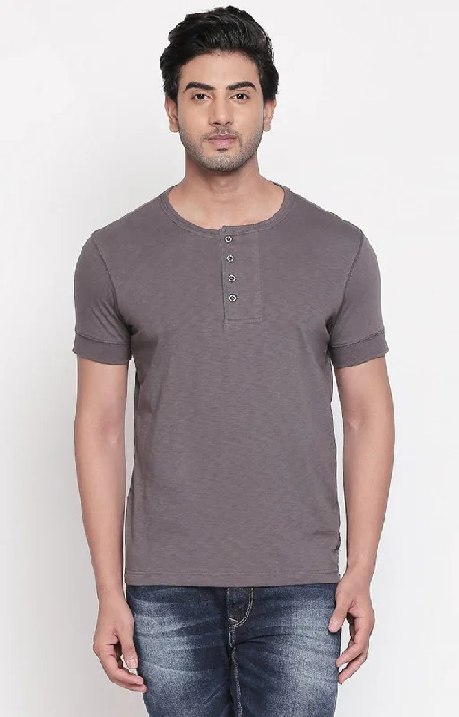 Reduced Price Spykar Men Grey Cotton Slim Fit M and arin T-Shirt