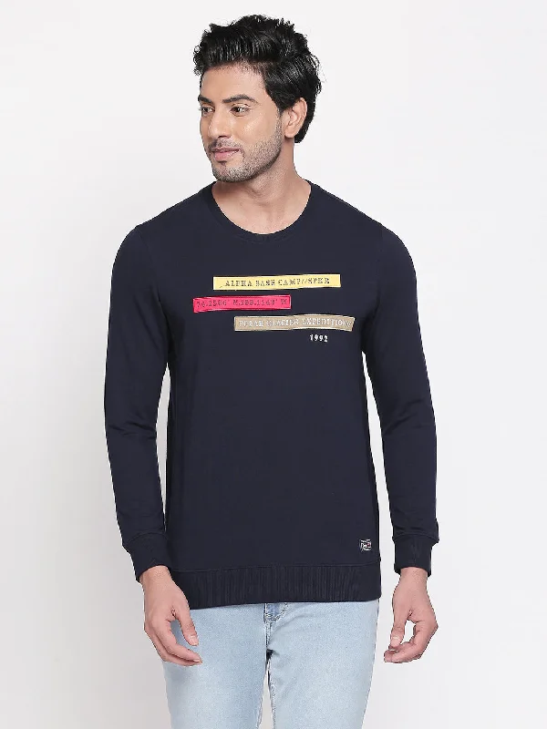 Top Pick Spykar Men Blue Cotton Slim Fit Round Neck T-Shirt