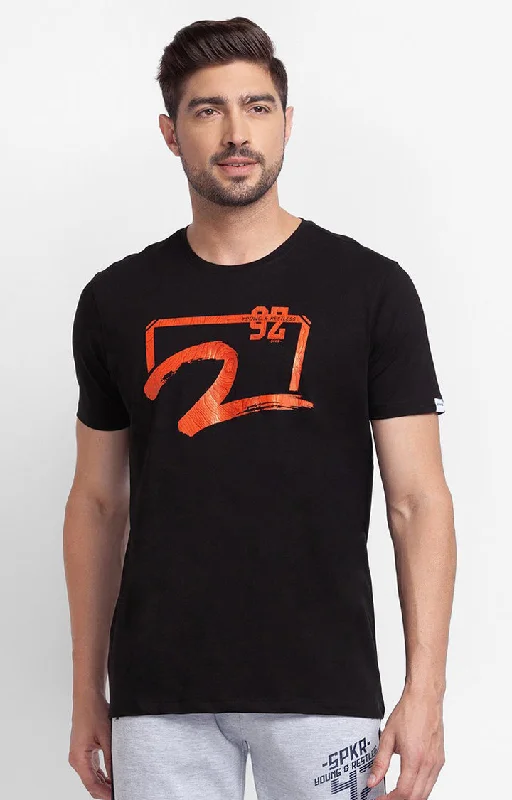 Weekend Offers You Can't Ignore Spykar Black Cotton Half Sleeve Printed Casual T-Shirt For Men Weekend Offers You Can't Ignore Spykar Black Cotton Half Sleeve Printed Casual T-Shirt For Men