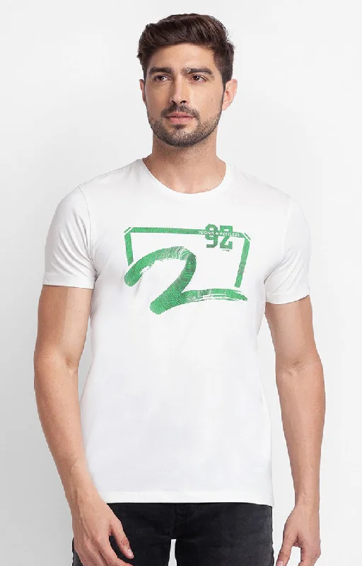 Weekend Savings Bonanza Spykar Ecru Cotton Half Sleeve Printed Casual T-Shirt For Men Weekend Savings Bonanza Spykar Ecru Cotton Half Sleeve Printed Casual T-Shirt For Men