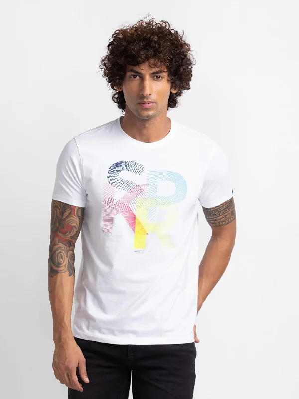 Weekend Offers That Impress Spykar White Cotton Half Sleeve Printed Casual T-Shirt For Men Weekend Offers That Impress Spykar White Cotton Half Sleeve Printed Casual T-Shirt For Men