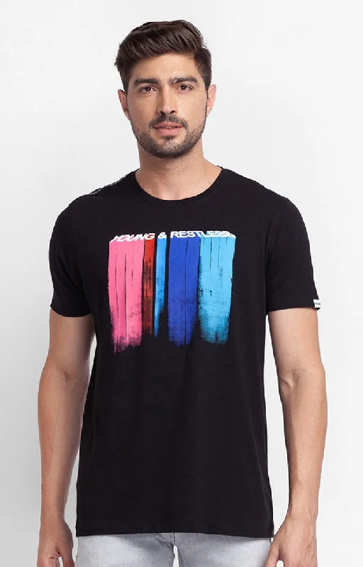Weekend Deals That Dazzle Spykar Black Cotton Half Sleeve Printed Casual T-Shirt For Men Weekend Deals That Dazzle Spykar Black Cotton Half Sleeve Printed Casual T-Shirt For Men