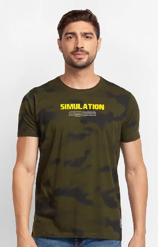 Weekend Specials to Snag Spykar Rifle Green Cotton Half Sleeve Printed Casual T-Shirt For Men Weekend Specials to Snag Spykar Rifle Green Cotton Half Sleeve Printed Casual T-Shirt For Men