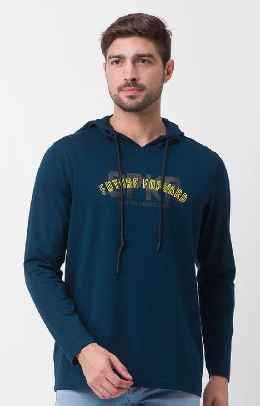 Weekend Discounts to Delight Spykar Teal Blue Cotton Full Sleeve Printed Casual T-Shirt For Men Weekend Discounts to Delight Spykar Teal Blue Cotton Full Sleeve Printed Casual T-Shirt For Men