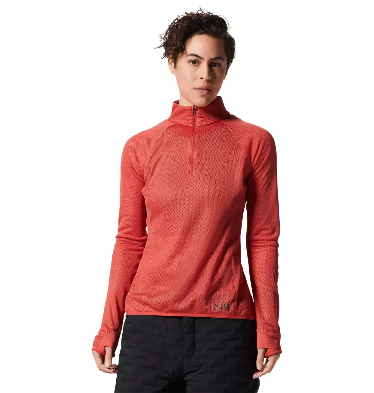 Year-End Deals Mountain Hardwear Women's AirMesh 1/2 Zip Pullover - Calla - XL