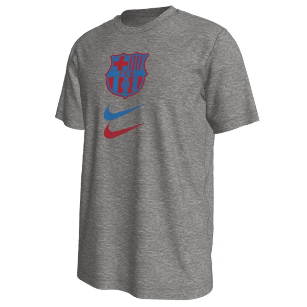 Limited Supply Nike Barcelona Crest Swoosh T-Shirt (Dark Heather Grey)