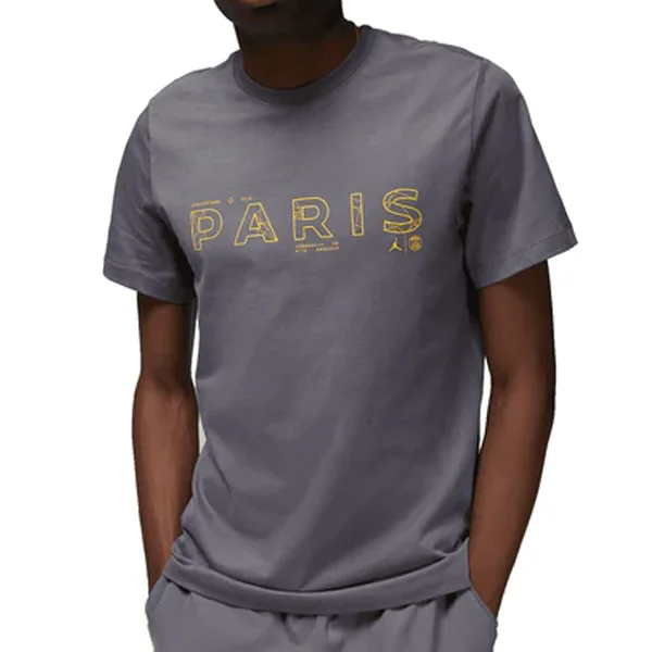 Time-Sensitive Nike Paris Saint-Germain Jordan T-Shirt (Graphite/Tour Yellow)