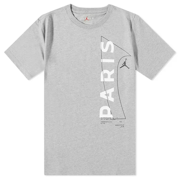 Shop and Save Nike Paris Saint-Germain Woodmark T-Shirt 22/23 (Dark Grey Heather)