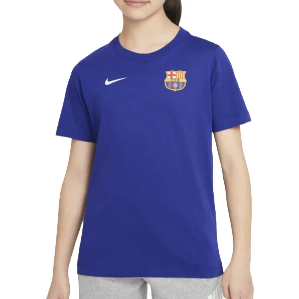 Shop and Save Nike Youth Barcelona Badge T-Shirt 24/25 (Deep Royal Blue)
