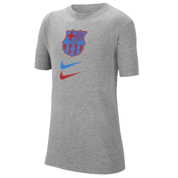 Great Deal Nike Youth Barcelona Crest Swoosh T-Shirt (Dark Grey Heather)