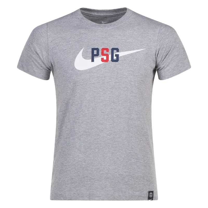 Discount Mania Nike Youth Paris-Saint Germain Swoosh T-Shirt 23/24 (Dark Grey Heather)