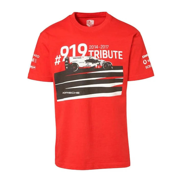 Limited Offer Porsche Unisex T-shirt- Red- 919 Tributes