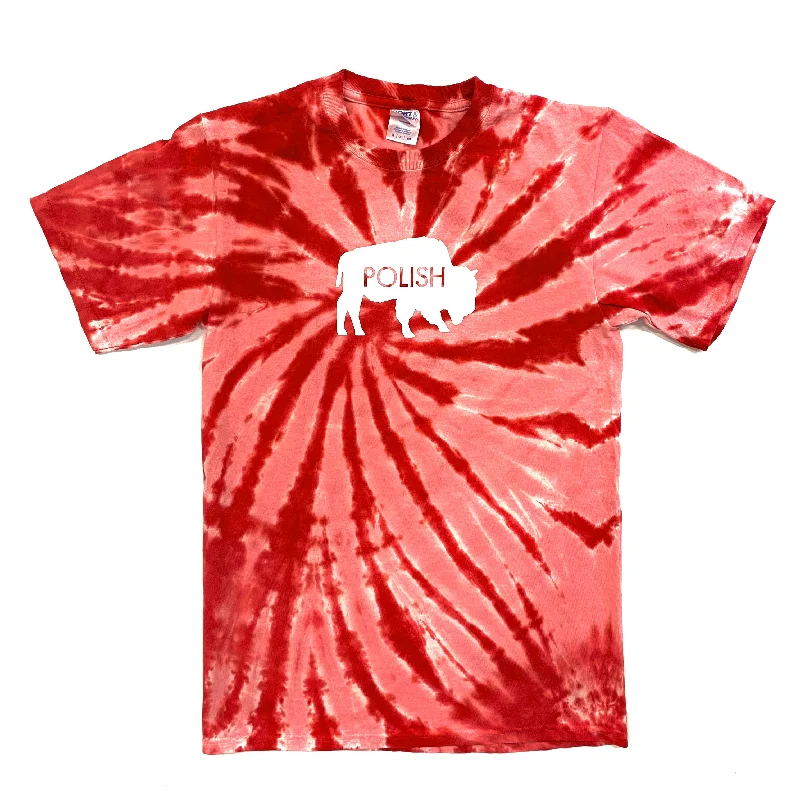 Unmissable Offer Red Tie-Dye Polish Short Sleeve Shirt