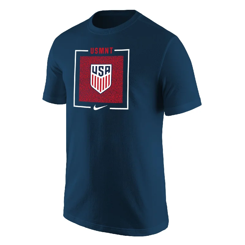 Pay Less Men's Nike USMNT Box Outline Navy Tee