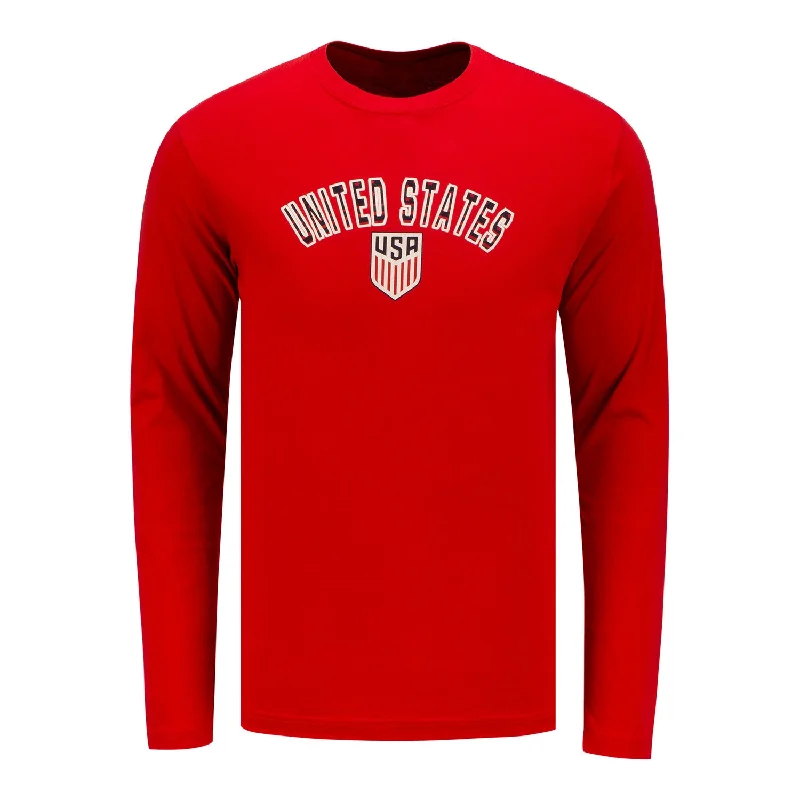 Huge Savings Men's New Era United States Arch Americana Long Sleeve Red Tee