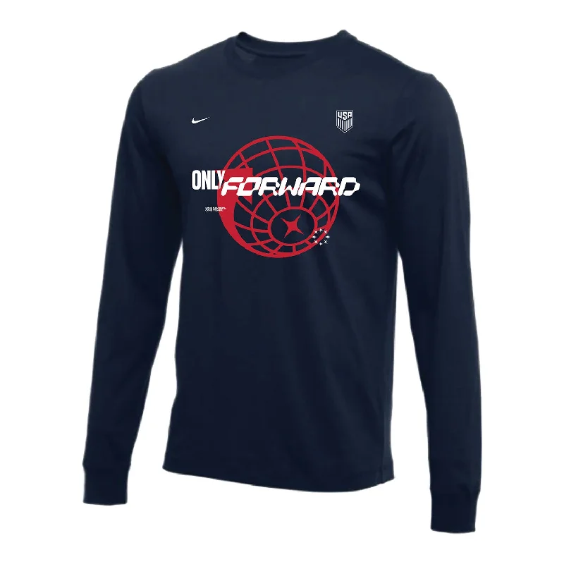 New Arrival Men's Nike Only Forward Global Long Sleeve Navy Tee