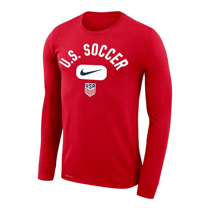 Weekend Discounts to Grab Men's Nike USMNT Arch Dri-Fit Long Sleeve Red Tee