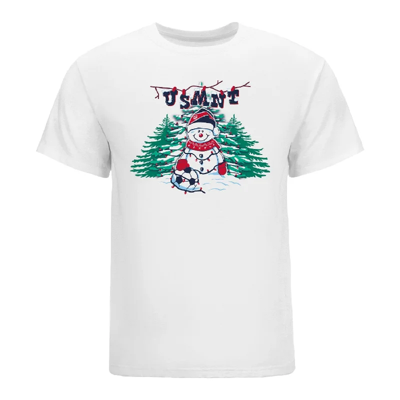 Weekend Savings Bonanza Unisex USMNT Holiday Snowman White Tee