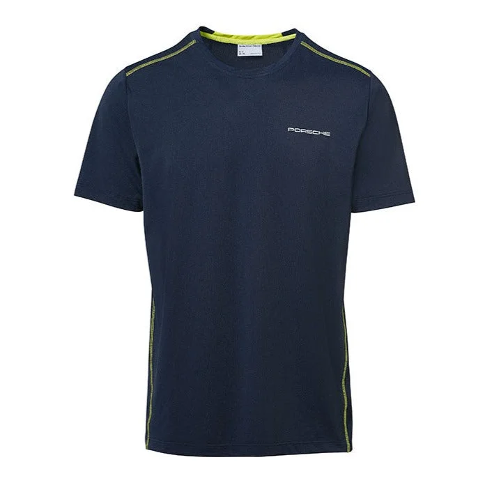 Reduced Rates Porsche Men's T-shirt, dark blue/acid green - Sport