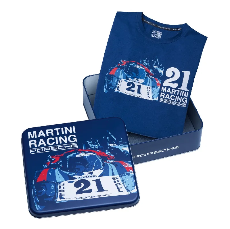 Mega Sale Porsche Collector's T-shirt Blue #21- Martini Racing